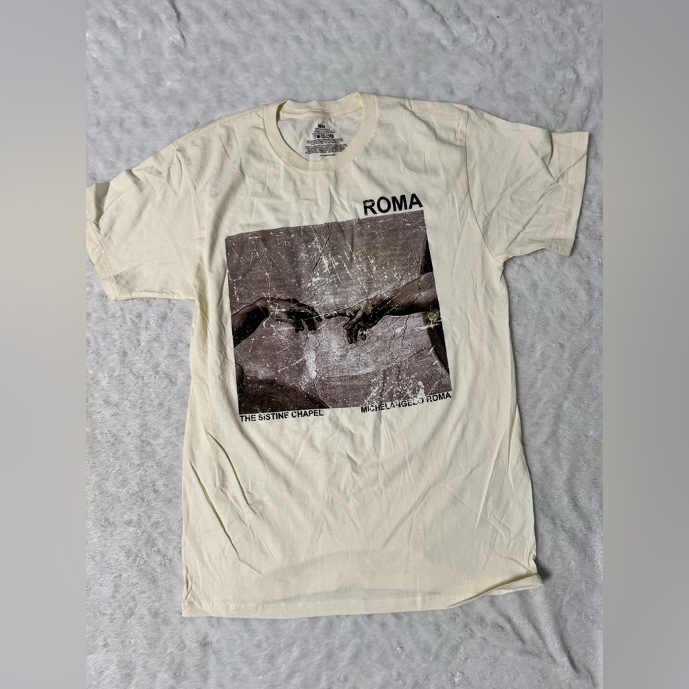 NWOT- Roma Graphic Short Sleeve Tee - Sand
